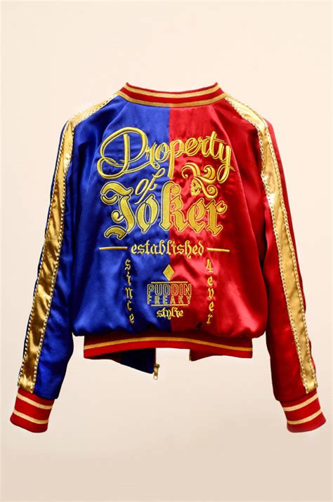 harley quinn property of the joker varsity jacket official replica|harley quinn merch.